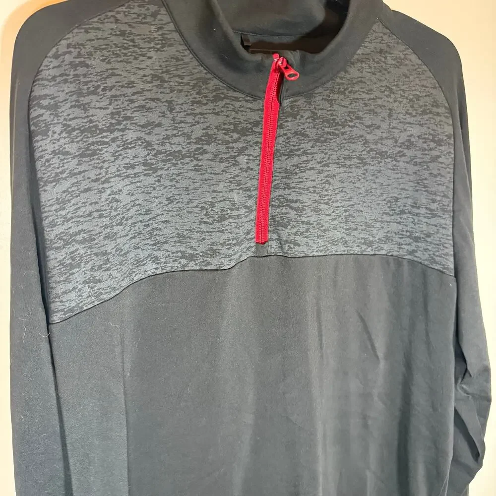 Men’s XL Black and Gray Adidas Sporty Athletic Exercise Quarter Zip Pullover